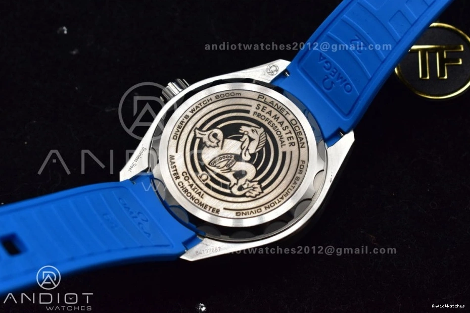 6000M Deep 1:1 Dial A Ultra TF Best Bezel Edition SS Ceramic Seamaster on Blue Rubber Strap White 1078 Black Versatile 0404